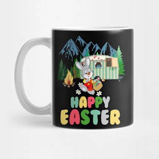 Camping Happy Easter Bunny Eggs Mug